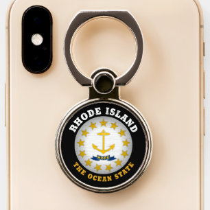 RHODE ISLAND OCEAN STATE STATE FLAG PHONE RING STAND