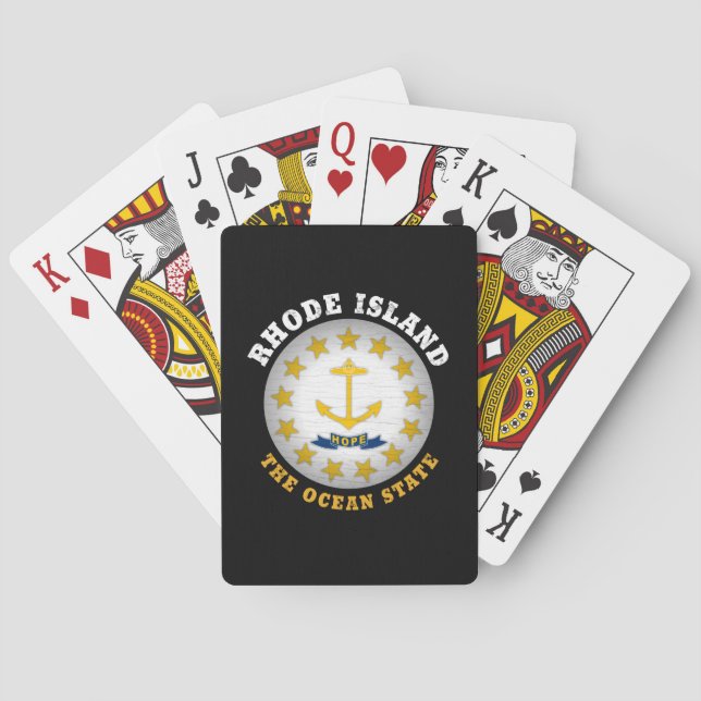 RHODE ISLAND OCEAN STATE STATE FLAG POKER CARDS (Back)