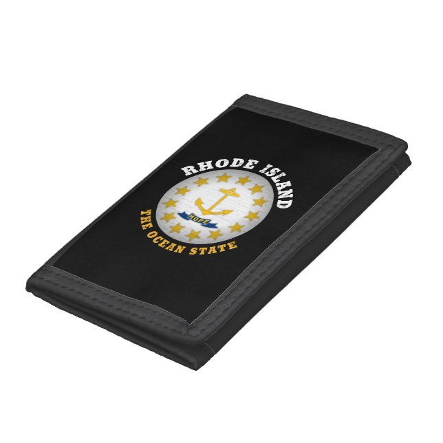 RHODE ISLAND OCEAN STATE STATE FLAG TRIFOLD WALLET (Bottom)