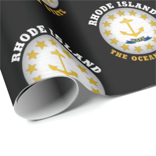 RHODE ISLAND OCEAN STATE STATE FLAG WRAPPING PAPER