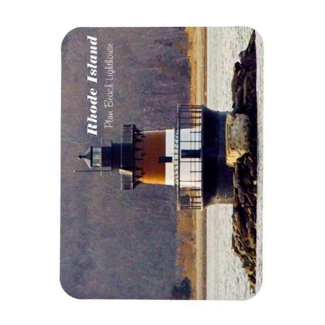 Rhode Island plum beach light Magnet (Vertical)