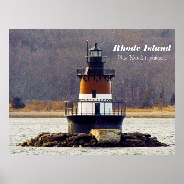 Rhode Island plum beach light poster (Front)