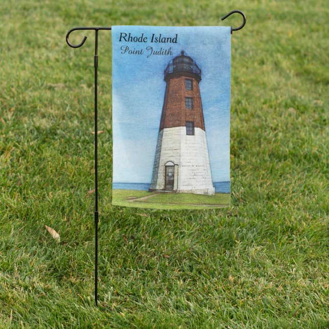 Rhode Island Point Judith Lighthouse garden flag (In SItu)