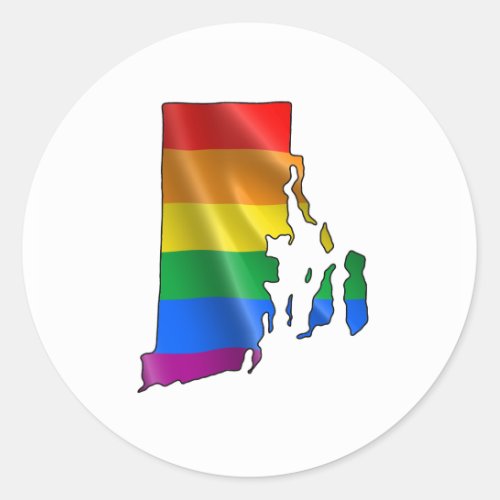 RHODE ISLAND PRIDE CLASSIC ROUND STICKER