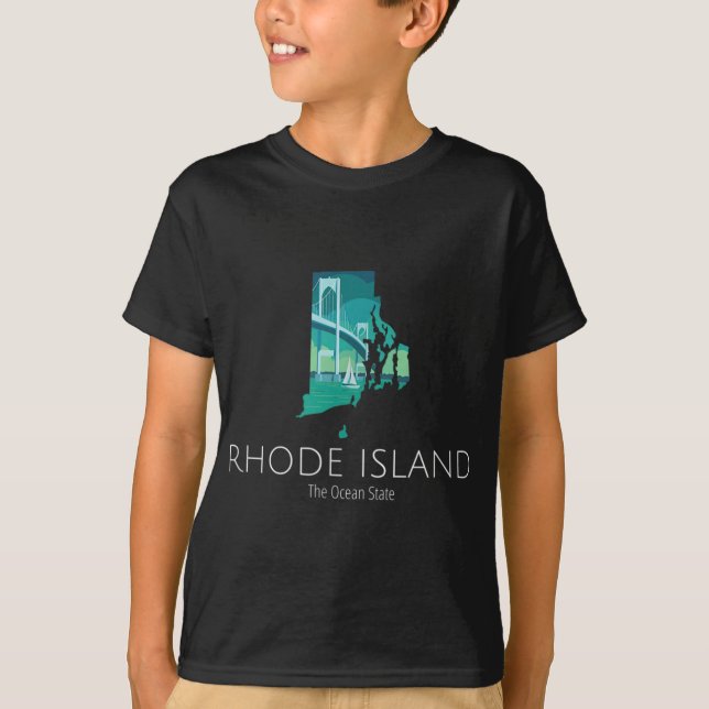 Rhode Island Proud State Motto The Ocean State T-Shirt (Front)