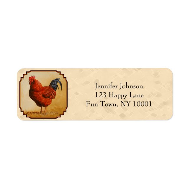 Rhode Island Red Chicken Beige Label (Front)