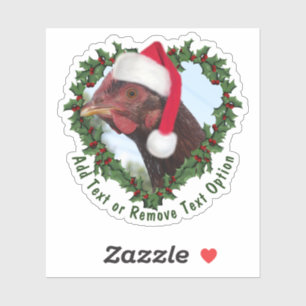 Rhode Island Red Chicken Wreath Christmas Sticker