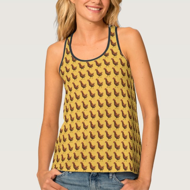 Rhode Island Red Hen Chicken Animal Tank Top (Front)