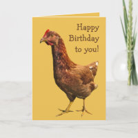 Rhode Island Red Hen Chicken Birthday Card