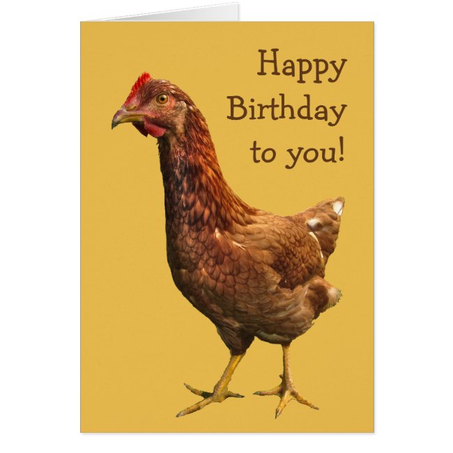 Rhode Island Red Hen Chicken Birthday Card