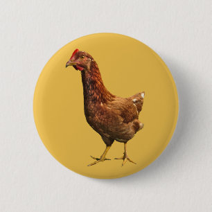 Rhode Island Red Hen Chicken Button