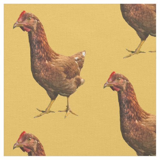 Rhode Island Red Hen Chicken Fabric