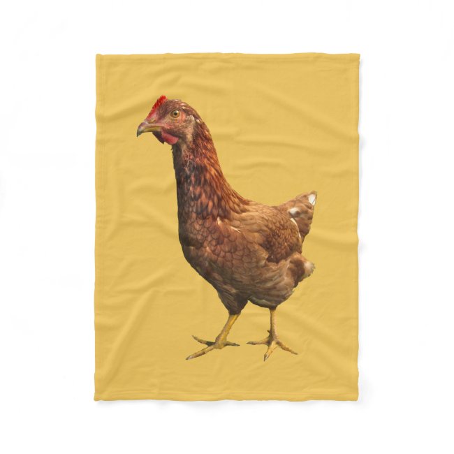 Rhode Island Red Hen Chicken Fleece Blanket