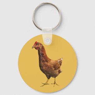 Rhode Island Red Hen Chicken Keychain
