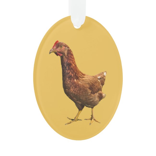 Rhode Island Red Hen Chicken Ornament