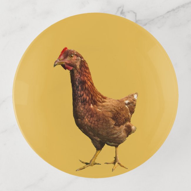 Rhode Island Red Hen Chicken Trinket Tray