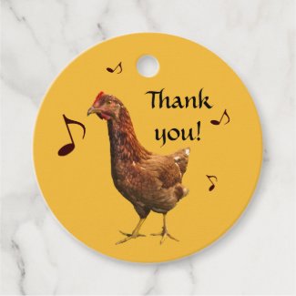 Rhode Island Red Hen Thank You  Bird Favor Tags