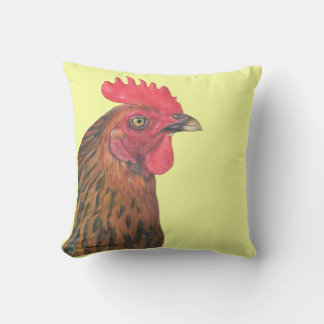 Rhode Island Red Hen Throw Pillow