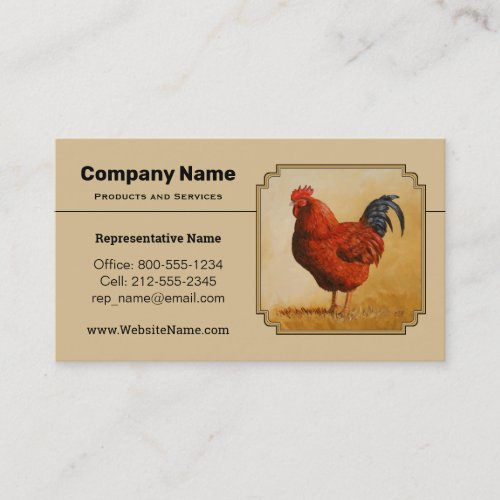 Rhode Island Red Rooster Business Card