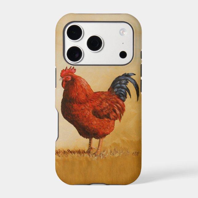 Rhode Island Red Rooster Chicken Iphone Case (Back)