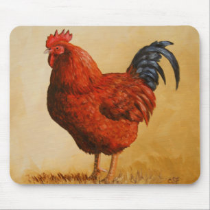 Rhode Island Red Rooster Chicken Mouse Pad