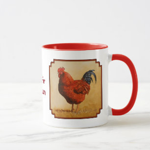 Rhode Island Red Rooster Chicken Mug