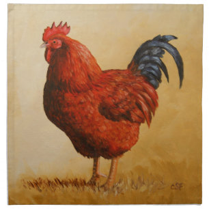 Rhode Island Red Rooster Chicken Napkin