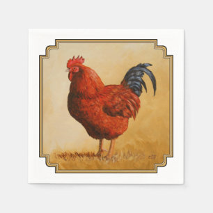 Rhode Island Red Rooster Chicken Napkins