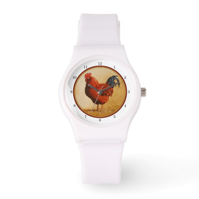 Rhode Island Red Rooster Chicken Watch (Front)