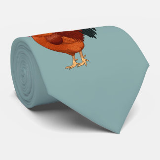 Rhode Island Red Rooster Crowing Neck Tie