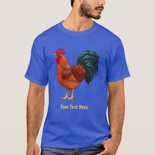 Rhode Island Red Rooster Crowing T_Shirt