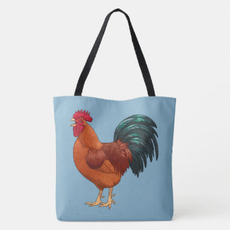 Rhode Island Red Rooster Crowing Tote Bag