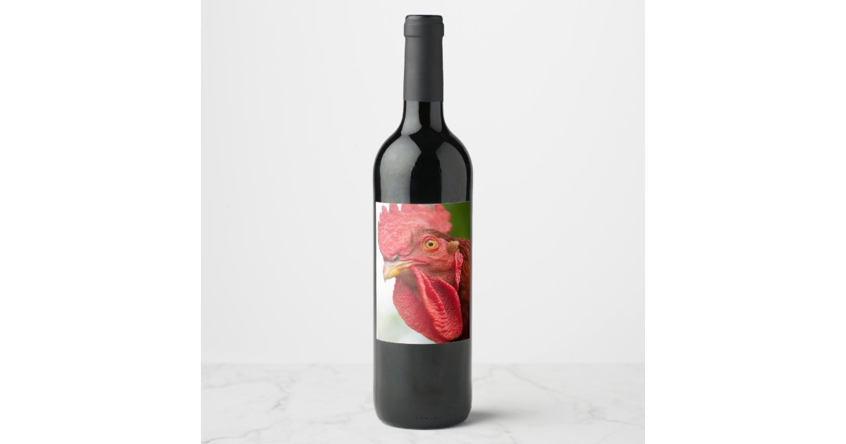 Rhode Island Red Rooster Wine Label Zazzle