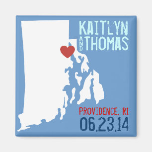 Rhode Island Save the Date - Customizable City Magnet