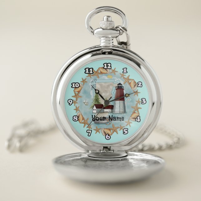 Rhode Island Shell Lighthouse  Pocket Watch (Inside)
