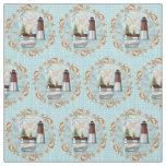 Rhode Island Shells Lighthouse Fabric