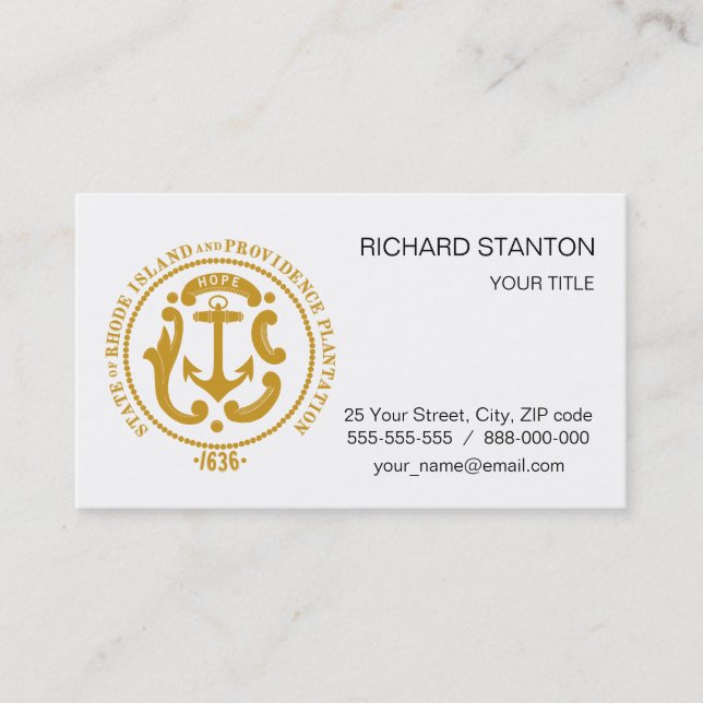 Rhode Island sign Business Card (Front)
