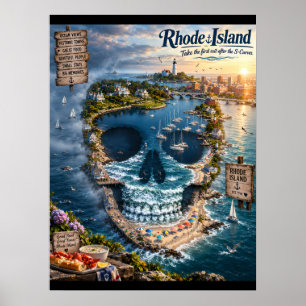 Rhode Island Skull Art Print   State of Mind