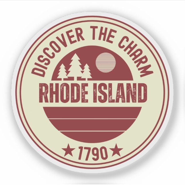 Rhode Island Souvenir - RI State Gift  Sticker (Front)