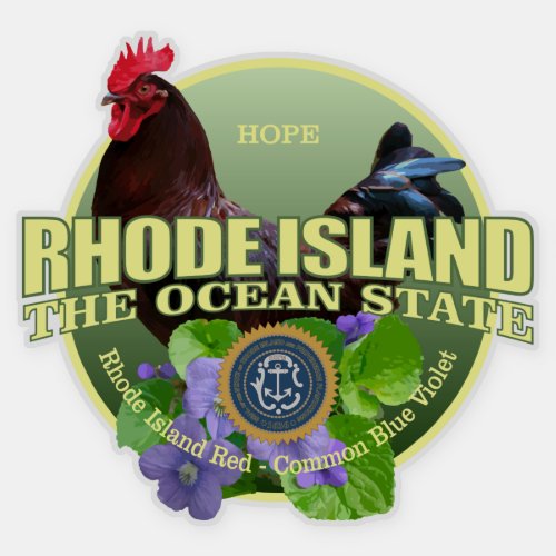 Rhode Island State Bird  Flower Sticker