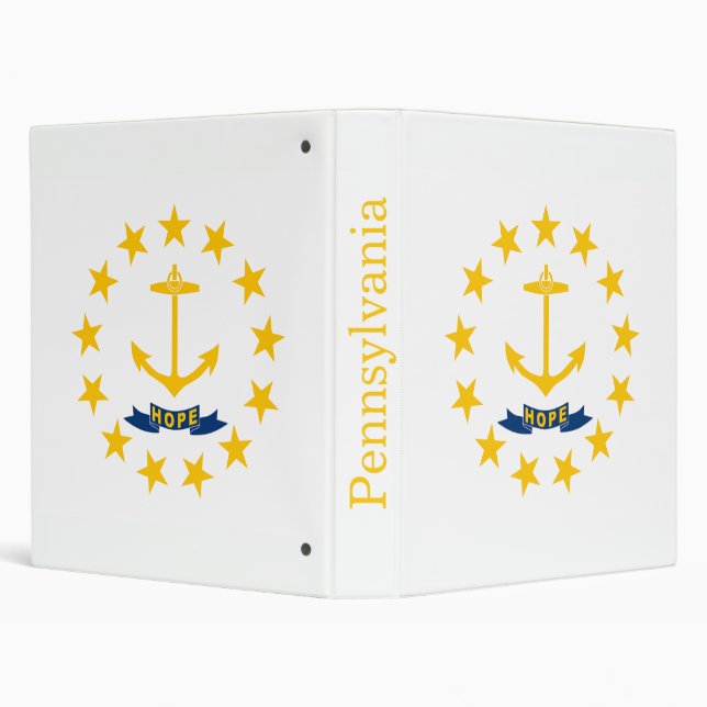 Rhode Island State Flag 3 Ring Binder (Background)