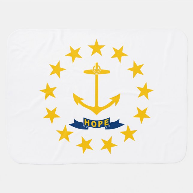 Rhode Island State Flag Baby Blanket (Horizontal)
