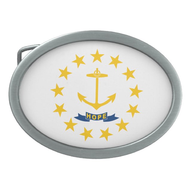 Rhode Island State Flag Belt Buckle (Front)