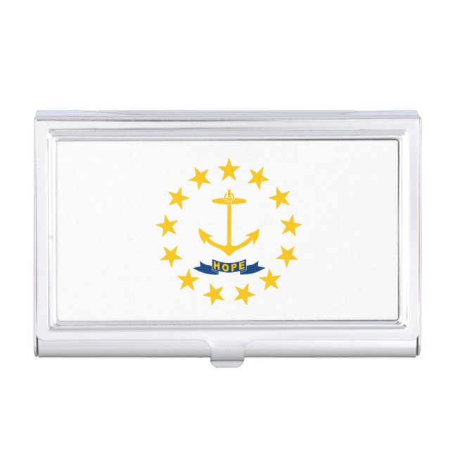 Rhode Island State Flag Business Card Case (Front)