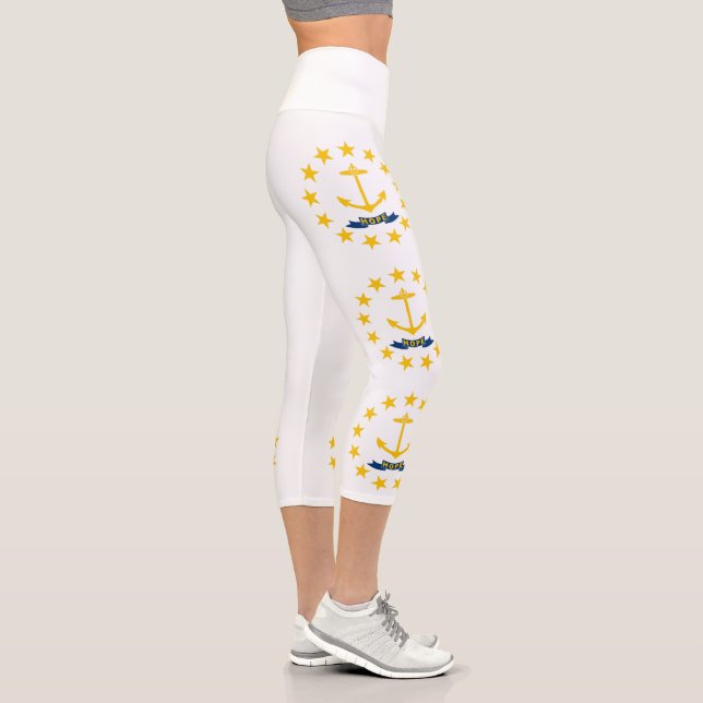 Rhode Island State Flag Capri Leggings (Right)