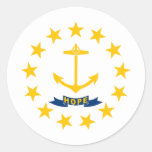 Rhode Island State Flag Classic Round Sticker