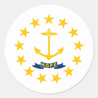 Rhode Island State Flag Classic Round Sticker