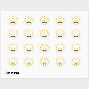 Rhode Island State Flag Classic Round Sticker