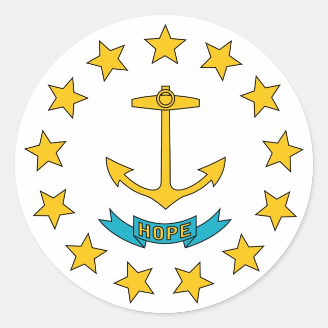Rhode Island State Flag Classic Round Sticker (Front)