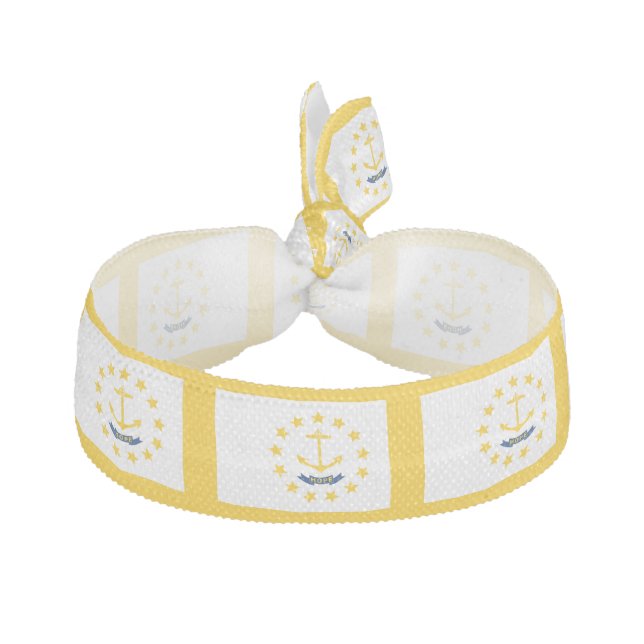 Rhode Island State Flag Design Decor Elastic Hair Tie (Front)